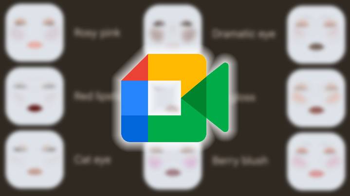 I gave myself a full beat trying out all 12 of Google Meet’s virtual makeup options