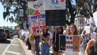 Thousands at anti-Trump protests in Florida. See videos, No Kings signs