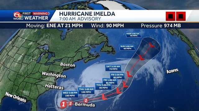 Hurricane Imelda intensifies, tracking toward Bermuda
