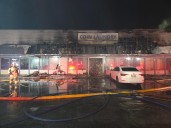 Two firefighters injured after laundromat fire in West Knoxville