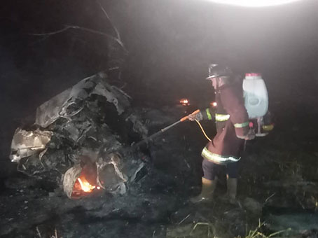Mueren calcinados dos jóvenes de Michelena en volcamiento en el tramo Lobatera