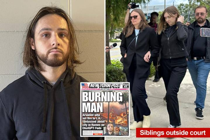 Alleged LA Palisades firebug Jonathan Rinderknecht threatened to burn down sister's house before arrest