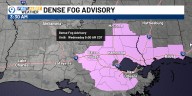 Another morning of dense fog advisories as the cold front approaches.