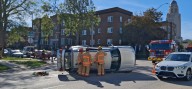 Crews on the scene of rollover crash in downtown Lincoln