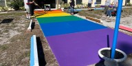 Venice church paints its sidewalk as a rainbow after FDOT’s removal of asphalt art