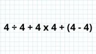 ¿Cuánto es 4 ÷ 4 + 4 x 4 + (4 - 4)? La cuenta matemática que pone a prueba a los genios