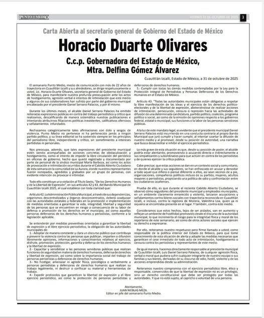 Medio local denuncia hostigamiento y ataques a la libertad de prensa en Cuautitlán Izcall
