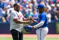 Vladimir Guerrero Jr. continuing family legacy in playoffs. Looking at the best father