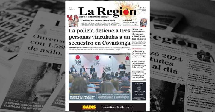 La portada de La Región de este sábado, 1 de noviembre