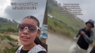 Influencer graba el momento en que una persona en situación de calle la persigue con cuchillo en mano