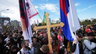 Serbia youth lead thousands on march for weekend rally marking deadly canopy collapse last year
