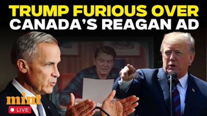 Trump likes Canadian PM, but won't talk trade anymore over Ronald Reagan ad