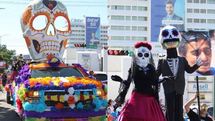 Alumnos de la Unison celebran la muerte y la vida con tradicional Procesión de Día de Muertos