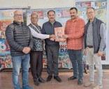 Mahant Rohit Shastri Presents Felicitation Volume on Hon’ble Lieutenant Governor to Principal Secretary, Culture Department, Brij Mohan Sharma