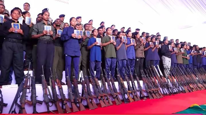 208 Maoist cadres surrender at a formal ceremony in Chhattisgarh's Jagdalpur