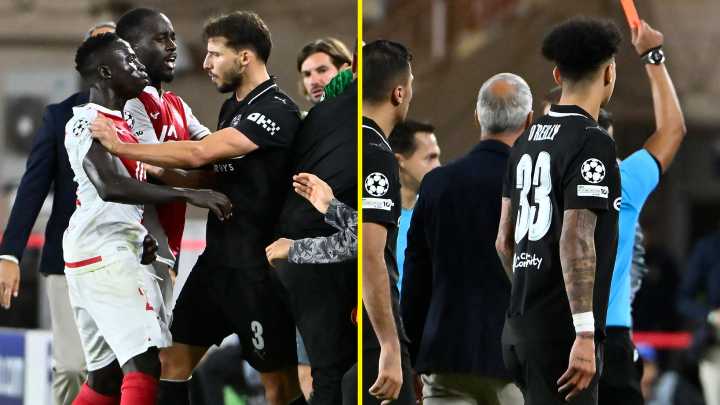 Fight breaks out in chaotic closing stages of Man City clash as Monaco coach sent off