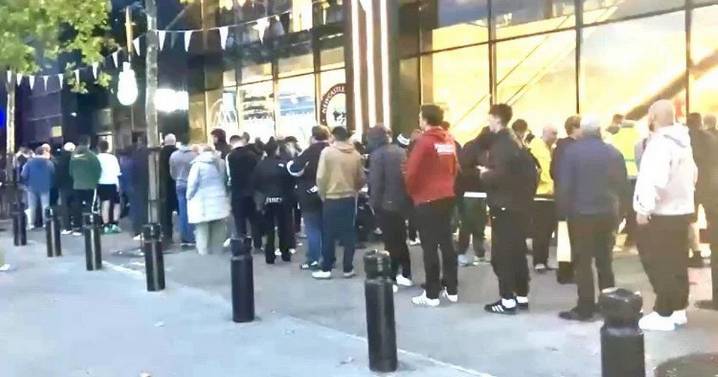 Newcastle United fans queue for TEN hours to buy £110 SPZL F.C. trainers and £230 Adidas smocks