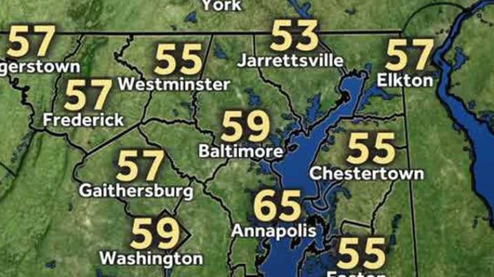 Weather: Clear and cooler temps for the rest of the week in Maryland