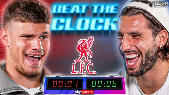 Liverpool's Milos Kerkez and Dominik Szoboszlai come head-to-head in HILARIOUS Beat The Clock challenge