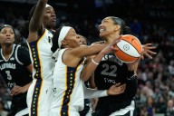 Aces beat Fever 107-98 in OT of Game 5 of semis, advance to WNBA Finals to face the Phoenix Mercury