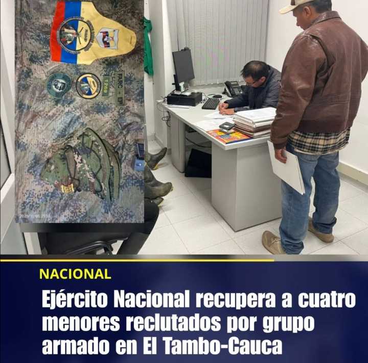 "Menores Rescatados: Ejército Nacional Libera a Cuatro Niños Reclutados por Grupo Armado en Cauca"