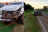 Camioneta chocó fuertemente de atrás a otra que llevaba un acoplado en ruta 11