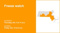 Freeze watch in place for 6 Massachusetts counties for Thursday and Friday