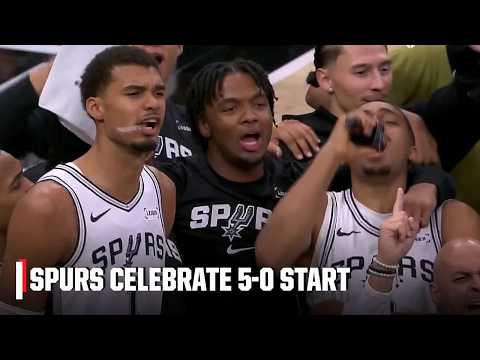 Victor Wembanyama & the Spurs CELEBRATE going 5-0 for the first time in franchise history 🙌