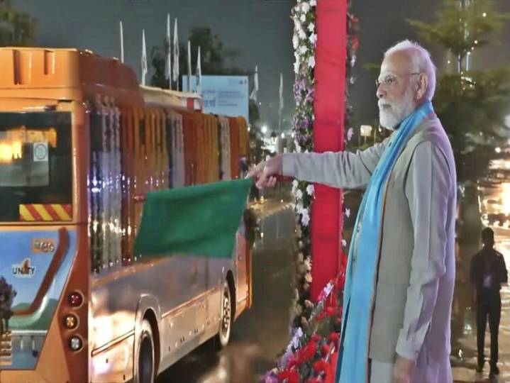 PM Modi Flags Off 25 New E-Buses At Statue Of Unity, Launches Green Mobility Drive For Tourists