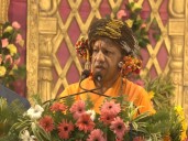 UP CM Yogi Adityanath participates in ‘Vijay Shobha Yatra’ on Vij
