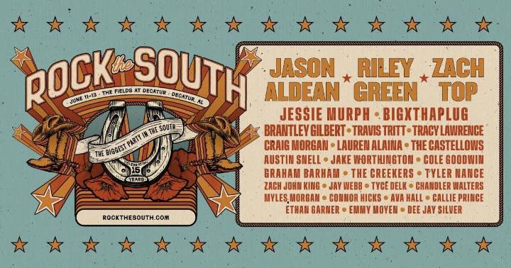 Music festival organizers release Rock the South lineup for 2026 Decatur debut