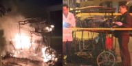 Extorsionadores incendian mototaxi y siembran temor con amenaza en el Cercado de Lima