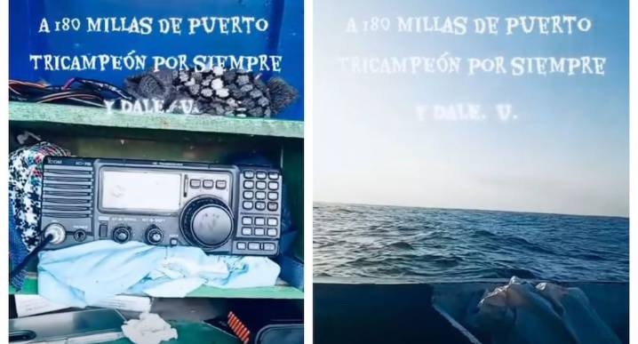 Así celebró un hincha de la ‘U’ el tricampeonato a 180 millas mar adentro