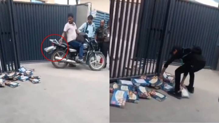 Furious Employees Throw 'Soan Papdi' Boxes At Company's Gate After Receiving Them As Diwali Gift In Haryana; WATCH VIDEO