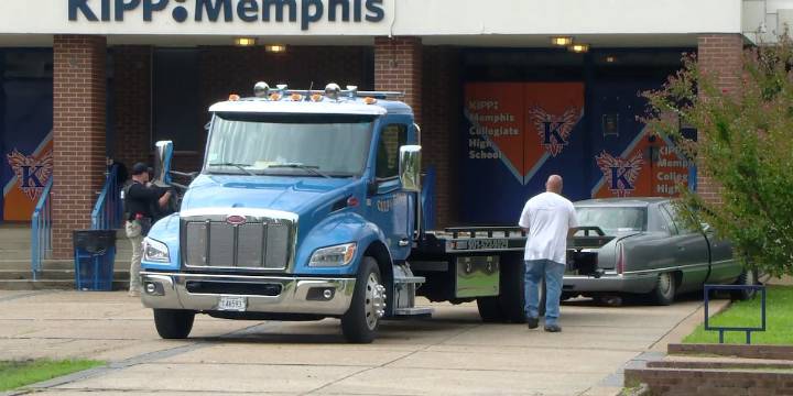 Subject of police pursuit crashes into Memphis high school campus