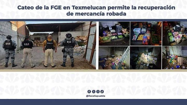 Recuperan camión con frutas, verduras y abarrotes durante cateo en Texmelucan
