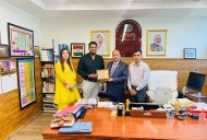 CEO AIIMS Jammu Dr Shakti Gupta honored with personalized postal stamp by Dept of Posts