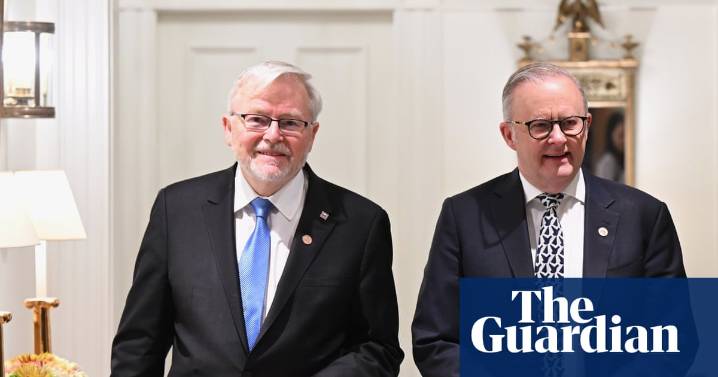 Albanese backs Rudd to keep role despite Trump criticism, saying ambassador ‘works his guts out’ in DC