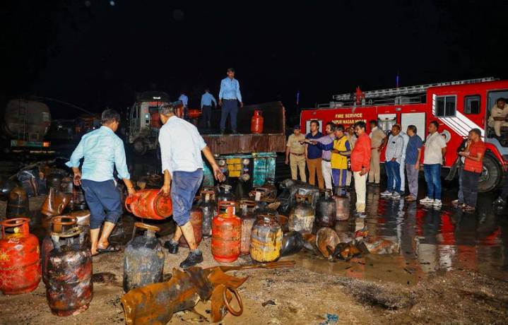 40 LPG cylinders explode in massive blaze on Jaipur