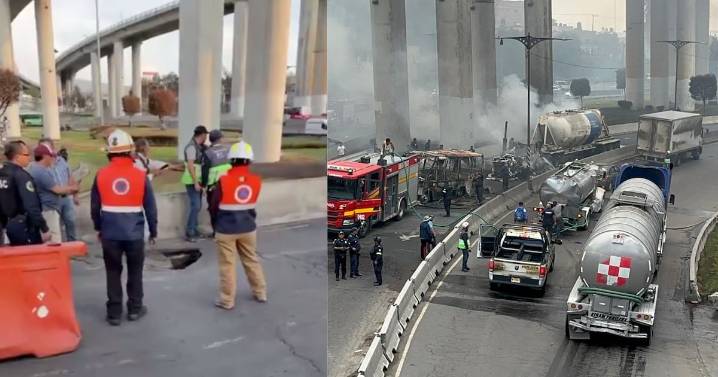 Se forma socavón en el Puente de La Concordia y reaviva temores tras explosión de pipa