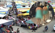 Tres presuntas ladronas son rapadas y desnudadas en tianguis de Puebla