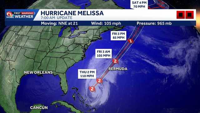 Hurricane Melissa continues north, heading for Bermuda next