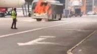 Major Disaster Averted! Bus Meters Away From Air India Plane At Delhi's Terminal 3 Catches Fire