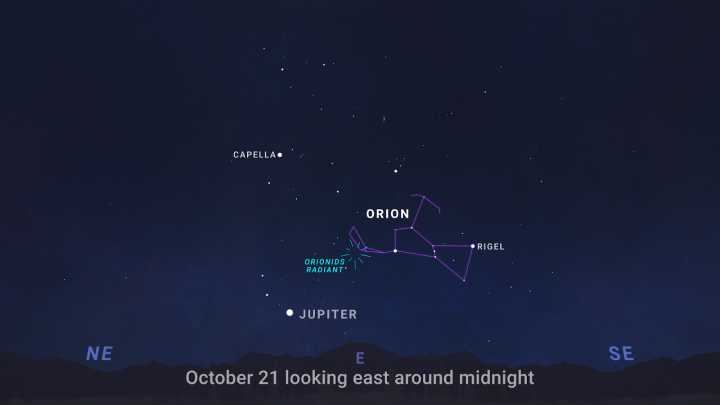 The 2025 Orionid meteor shower peaks October 21