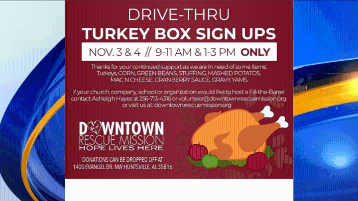 Huntsville's Downtown Rescue Mission offering Turkey Boxes to families in need