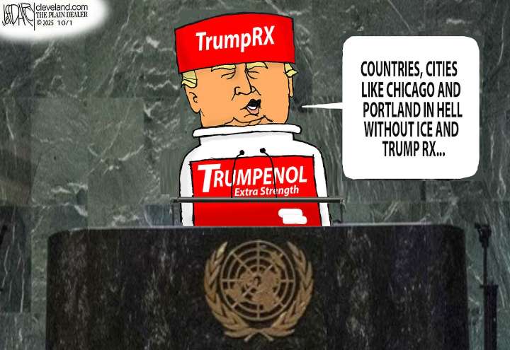Trump on Tylenol, UN, ICE: Darcy cartoon