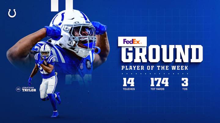 Jonathan Taylor voted Week 8 FedEx Ground Player of the Week