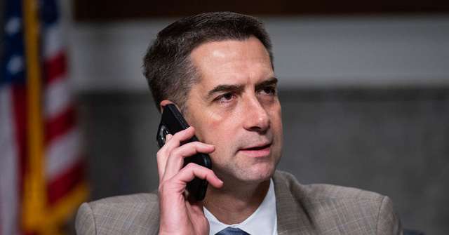 Exclusive — Sen. Tom Cotton Shoots Back at Anti-Columbus Day Posts from Democrats: 'Feel Free to Leave'
