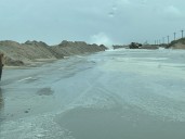 NC 12 on Ocracoke Island closes due to heavy ocean overwash from nor'easter storm