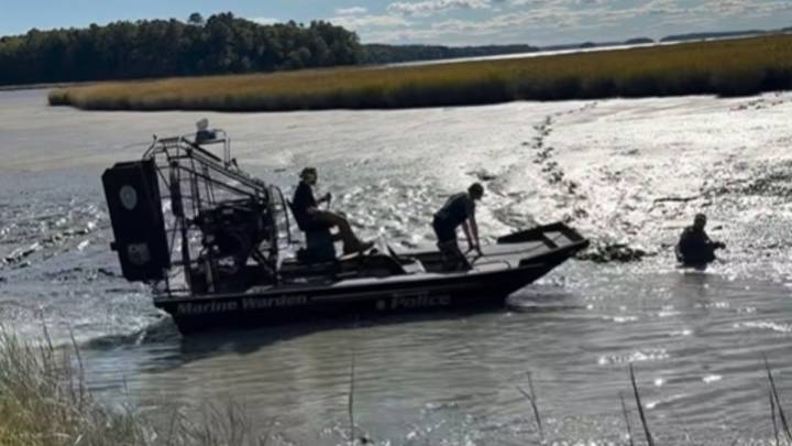 Duck hunter rescued after becoming stuck waist